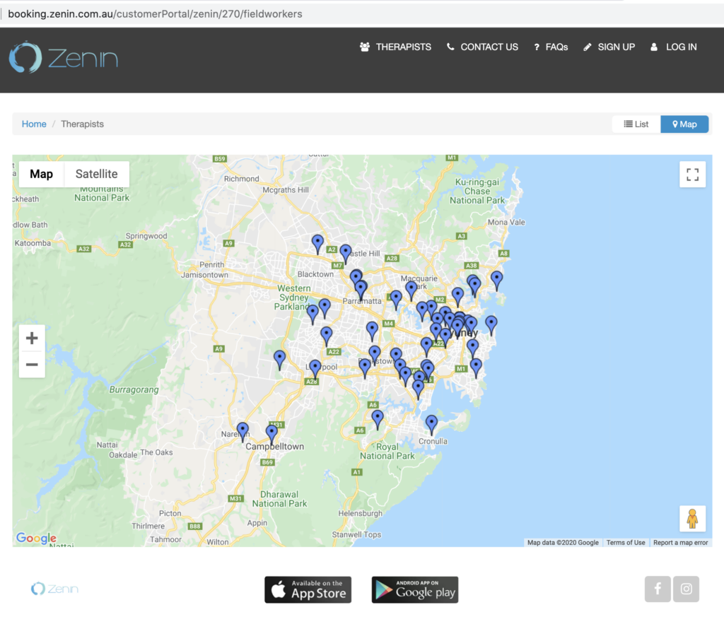 Customer Portal Fieldworkers Map Example