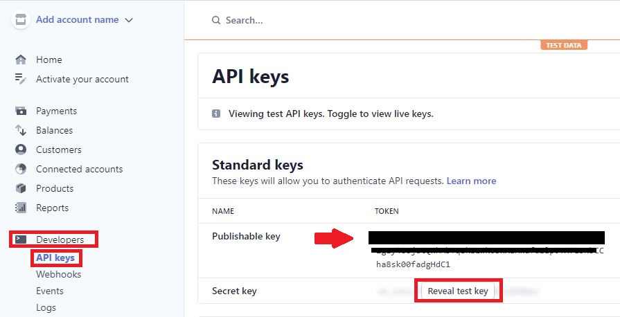 Extraction of Stripe Publishable key and Secret key