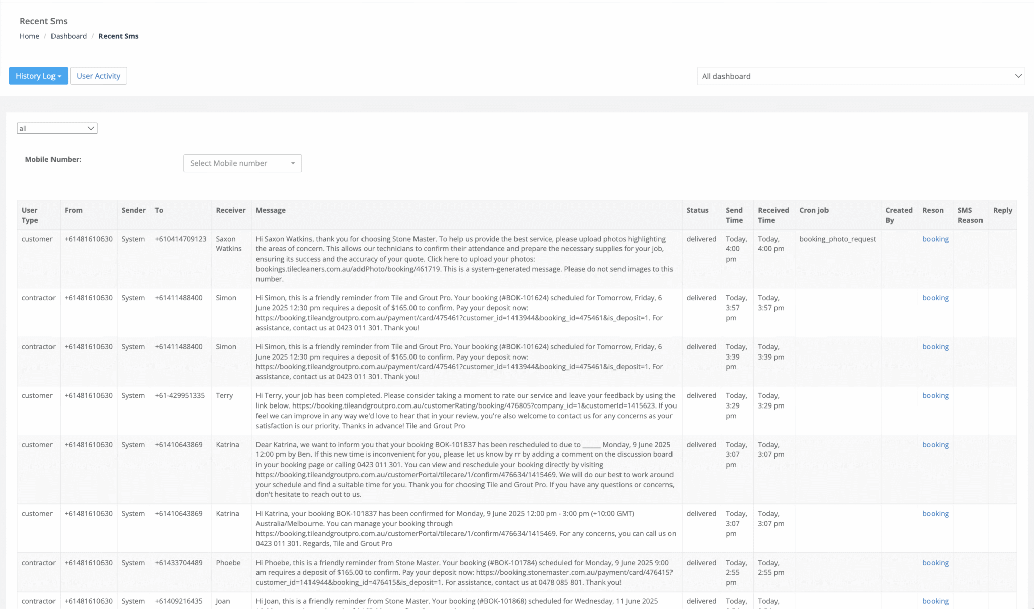 Track Every Incoming & Outgoing SMS – OctopusPro Messaging Log