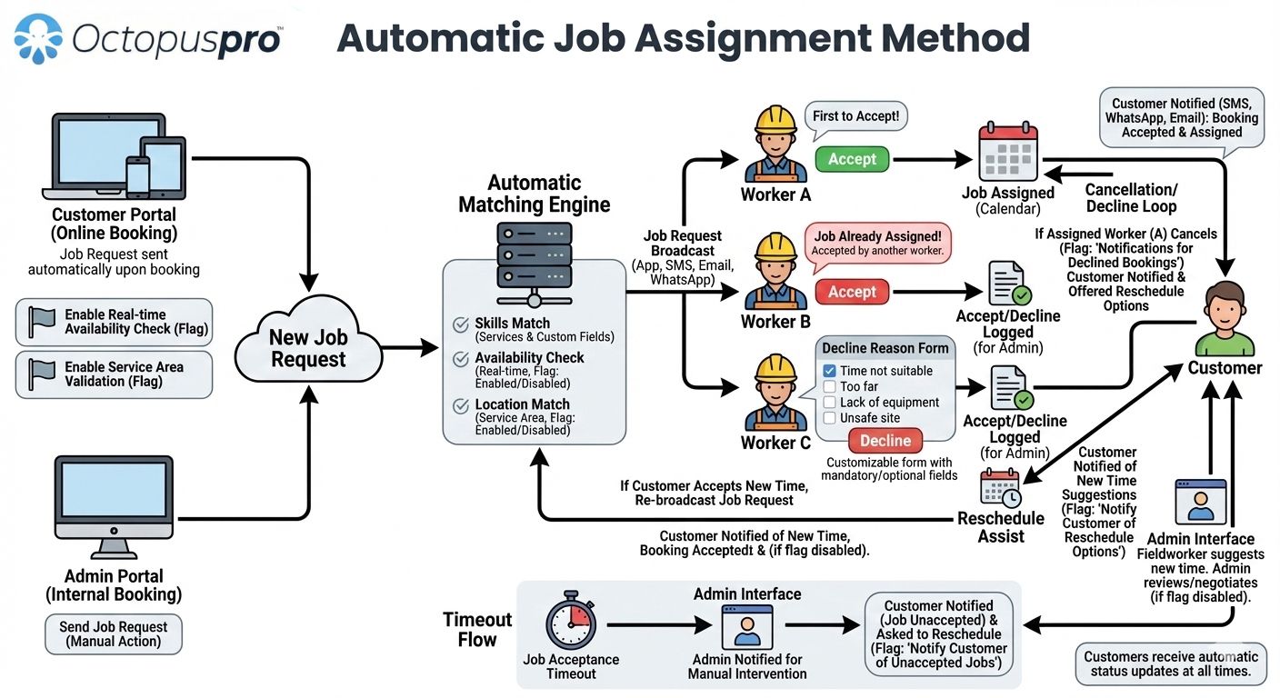 Automatic Job Assignment Dispatch