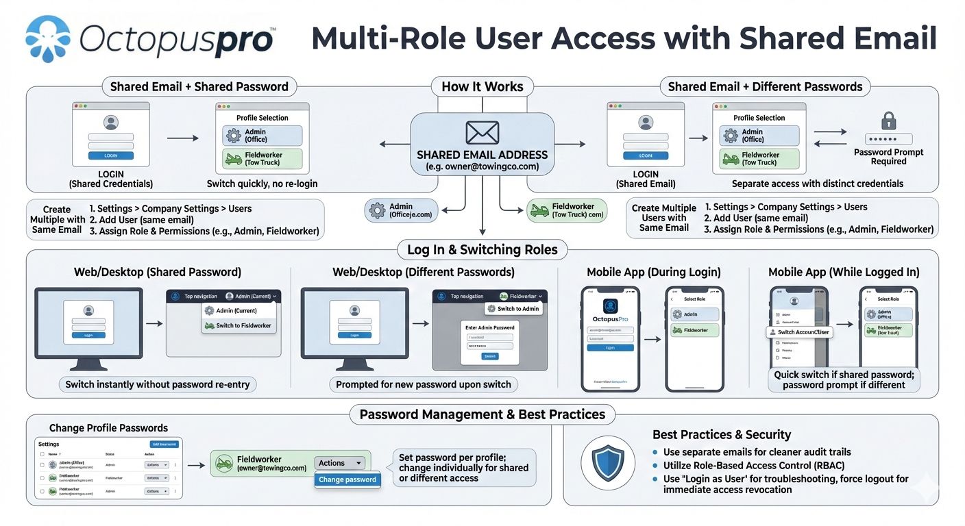 Multi User Role Access with Shared Email