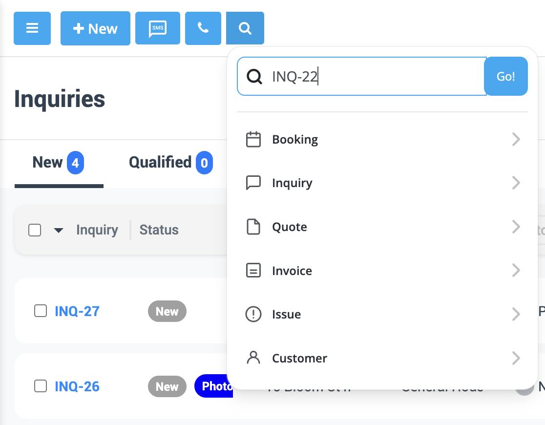 Search Inquiry to Edit